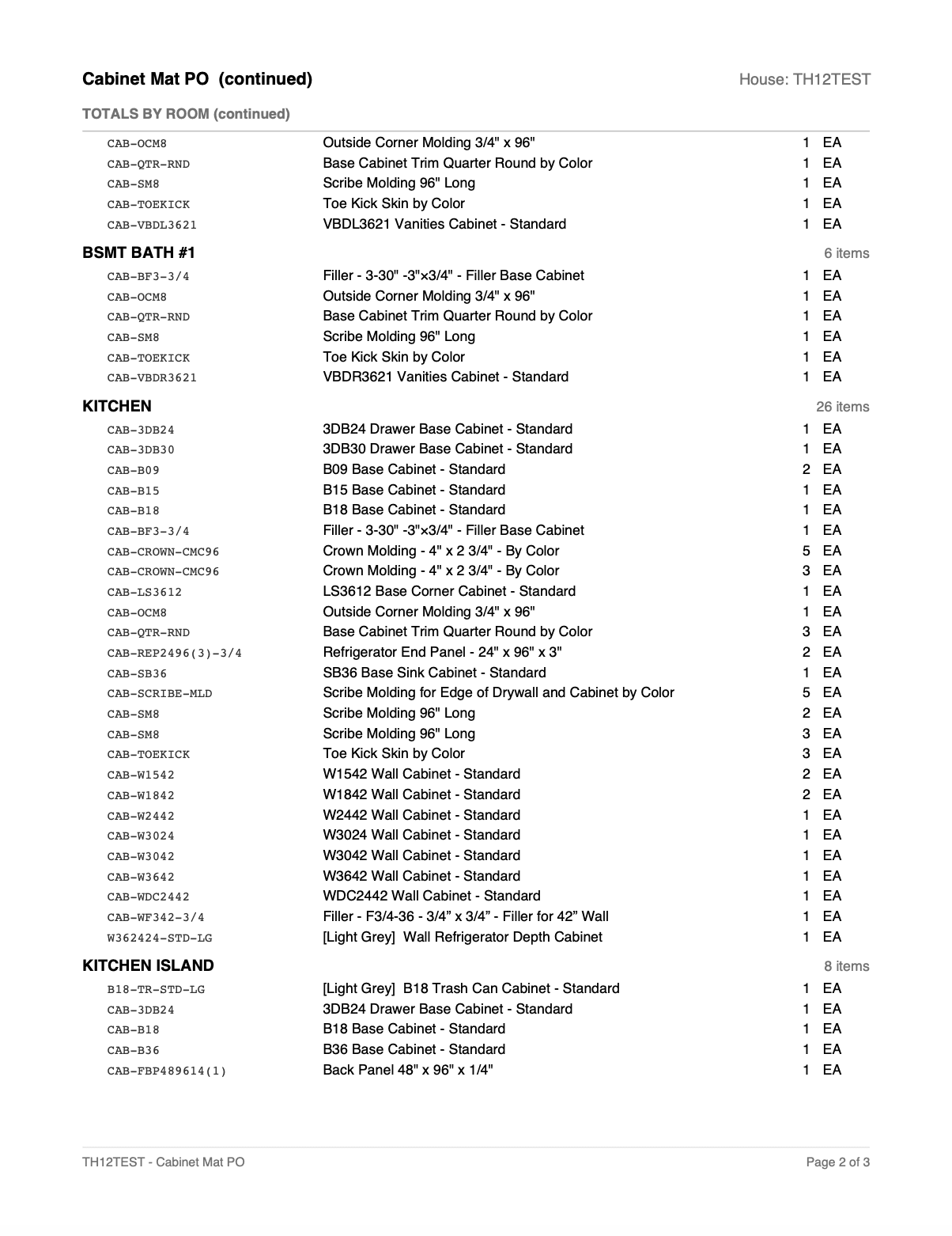 Generated supplier-ready purchase order — page 2